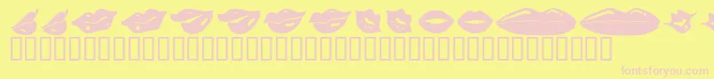 KrLippy-fontti – vaaleanpunaiset fontit keltaisella taustalla
