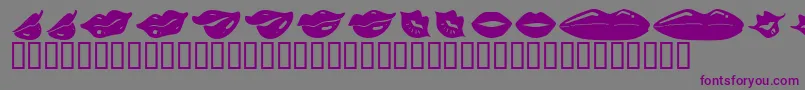 フォントKrLippy – 紫色のフォント、灰色の背景
