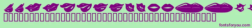 KrLippy-Schriftart – Violette Schriften auf grünem Hintergrund