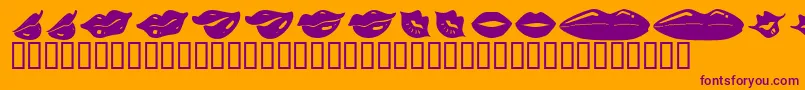 フォントKrLippy – オレンジの背景に紫のフォント