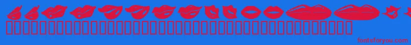 KrLippy Font – Red Fonts on Blue Background