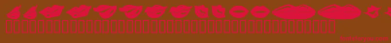 KrLippy-fontti – punaiset fontit ruskealla taustalla