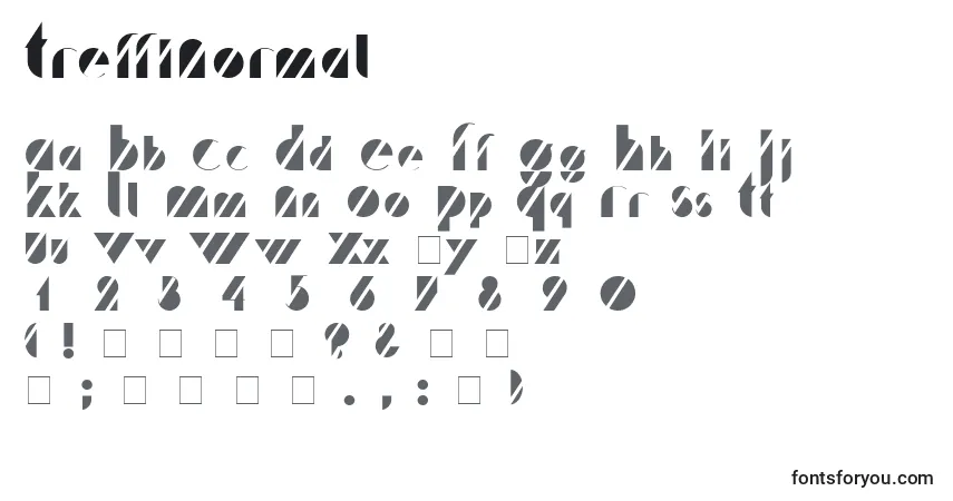 Schriftart TreffiNormal – Alphabet, Zahlen, spezielle Symbole