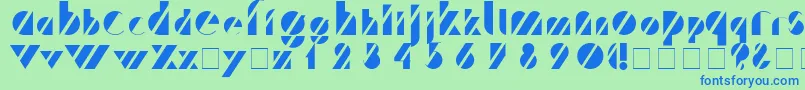 TreffiNormal Font – Blue Fonts on Green Background