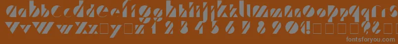 TreffiNormal-Schriftart – Graue Schriften auf braunem Hintergrund