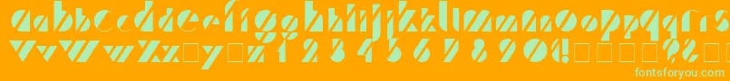 TreffiNormal Font – Green Fonts on Orange Background