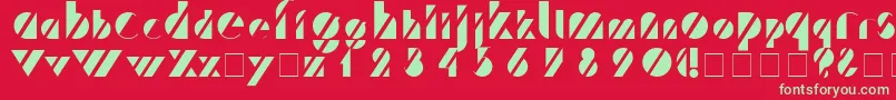 TreffiNormal-Schriftart – Grüne Schriften auf rotem Hintergrund