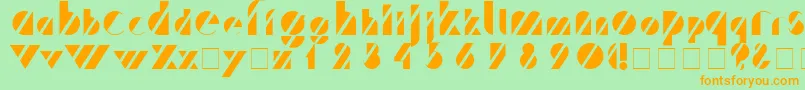 フォントTreffiNormal – オレンジの文字が緑の背景にあります。