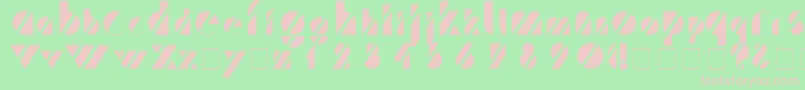 TreffiNormal Font – Pink Fonts on Green Background