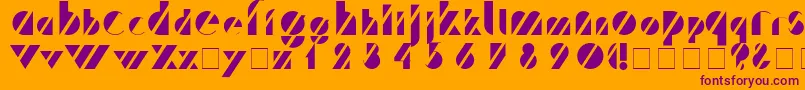 フォントTreffiNormal – オレンジの背景に紫のフォント