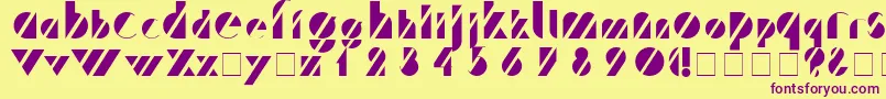 TreffiNormal Font – Purple Fonts on Yellow Background