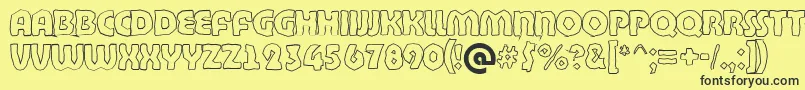 BighaustitulbrkhllRegular Font – Black Fonts on Yellow Background