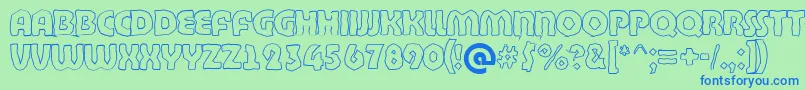 BighaustitulbrkhllRegular Font – Blue Fonts on Green Background