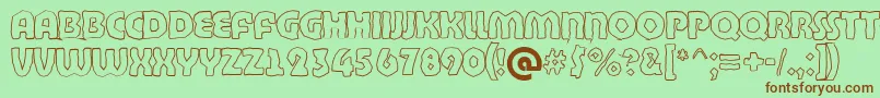 BighaustitulbrkhllRegular Font – Brown Fonts on Green Background