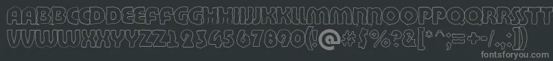 Шрифт BighaustitulbrkhllRegular – серые шрифты на чёрном фоне