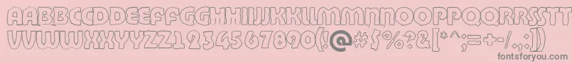 BighaustitulbrkhllRegular-Schriftart – Graue Schriften auf rosa Hintergrund