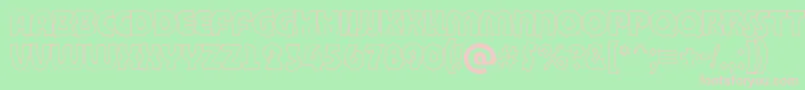 BighaustitulbrkhllRegular-Schriftart – Rosa Schriften auf grünem Hintergrund
