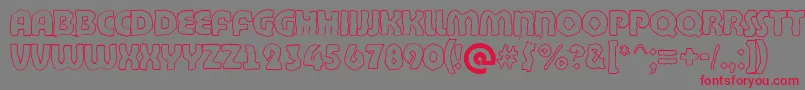 BighaustitulbrkhllRegular Font – Red Fonts on Gray Background