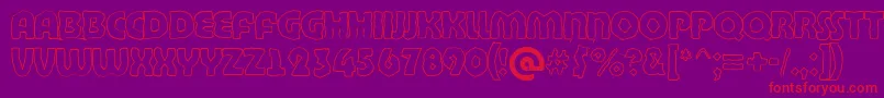 BighaustitulbrkhllRegular Font – Red Fonts on Purple Background