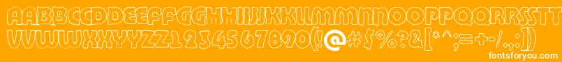 フォントBighaustitulbrkhllRegular – オレンジの背景に白い文字