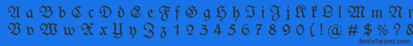 WieynckfrakturGesperrtunz1l Font – Black Fonts on Blue Background
