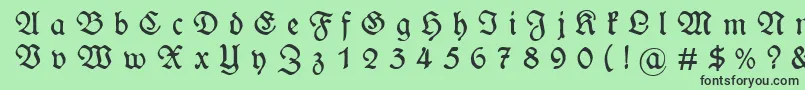 WieynckfrakturGesperrtunz1l Font – Black Fonts on Green Background
