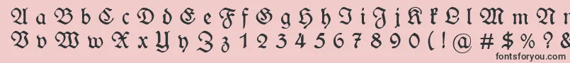 WieynckfrakturGesperrtunz1l Font – Black Fonts on Pink Background