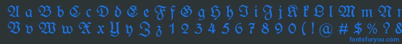 WieynckfrakturGesperrtunz1l Font – Blue Fonts on Black Background