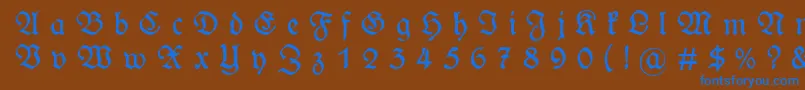 WieynckfrakturGesperrtunz1l Font – Blue Fonts on Brown Background