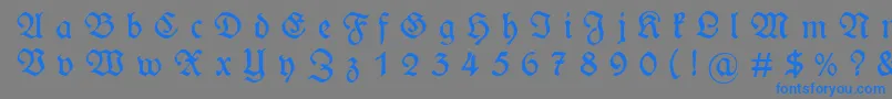 WieynckfrakturGesperrtunz1l Font – Blue Fonts on Gray Background