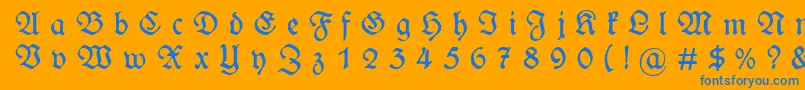 WieynckfrakturGesperrtunz1l Font – Blue Fonts on Orange Background