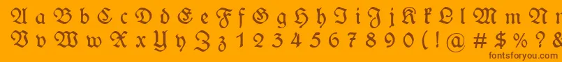 WieynckfrakturGesperrtunz1l Font – Brown Fonts on Orange Background