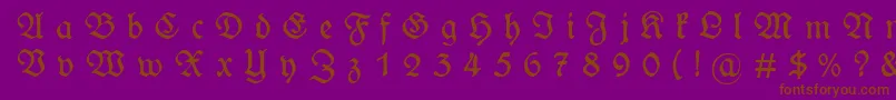 WieynckfrakturGesperrtunz1l Font – Brown Fonts on Purple Background