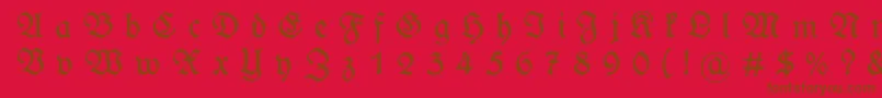 WieynckfrakturGesperrtunz1l Font – Brown Fonts on Red Background
