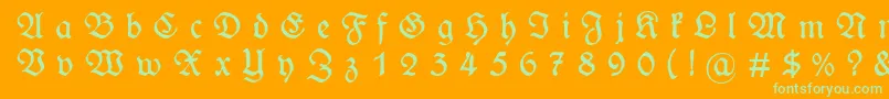 WieynckfrakturGesperrtunz1l Font – Green Fonts on Orange Background