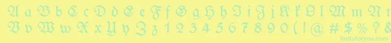 WieynckfrakturGesperrtunz1l Font – Green Fonts on Yellow Background