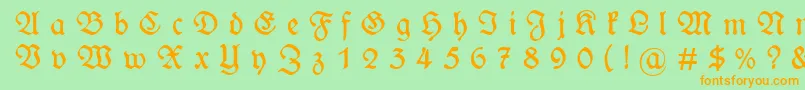 WieynckfrakturGesperrtunz1l Font – Orange Fonts on Green Background