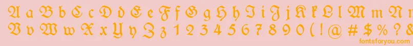 WieynckfrakturGesperrtunz1l Font – Orange Fonts on Pink Background