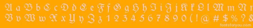 WieynckfrakturGesperrtunz1l Font – Pink Fonts on Orange Background