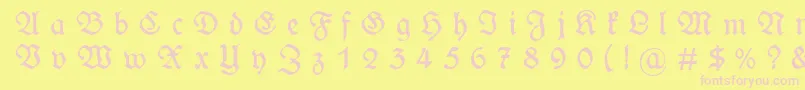 WieynckfrakturGesperrtunz1l Font – Pink Fonts on Yellow Background