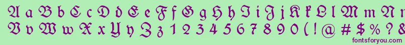 WieynckfrakturGesperrtunz1l Font – Purple Fonts on Green Background