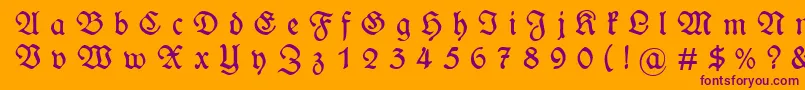 WieynckfrakturGesperrtunz1l Font – Purple Fonts on Orange Background