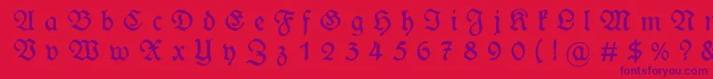 WieynckfrakturGesperrtunz1l Font – Purple Fonts on Red Background
