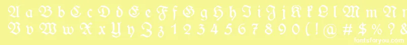 WieynckfrakturGesperrtunz1l Font – White Fonts on Yellow Background