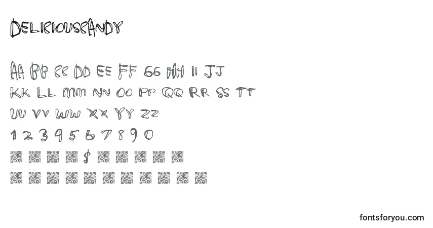Czcionka Deliciouscandy – alfabet, cyfry, specjalne znaki