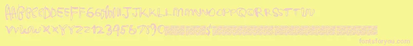 Deliciouscandy Font – Pink Fonts on Yellow Background