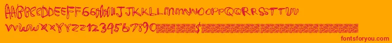 Deliciouscandy Font – Red Fonts on Orange Background