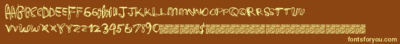 Deliciouscandy Font – Yellow Fonts on Brown Background