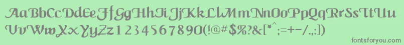 フォントCamilleRegular – 緑の背景に灰色の文字