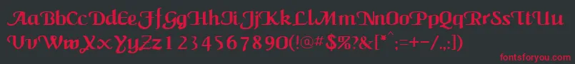 CamilleRegular Font – Red Fonts on Black Background